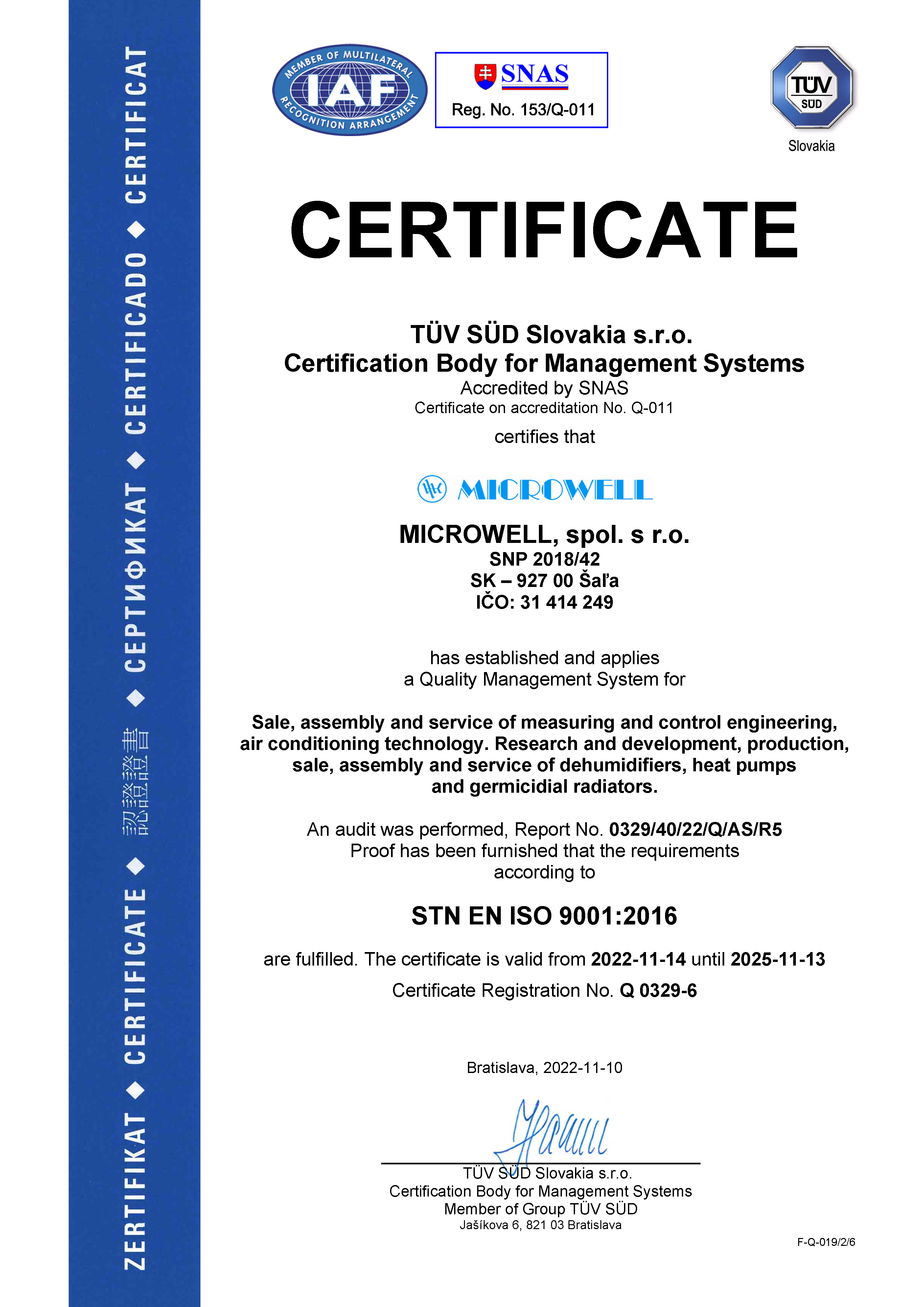 Microwell ISO9001 2022 2025